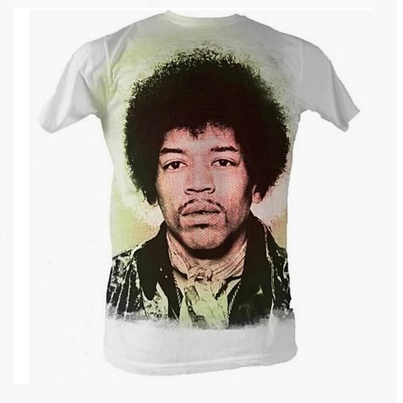 Jimi Hendrix Face Sublimation blues rock Official T-Shirt L NWT - Picture 1 of 1